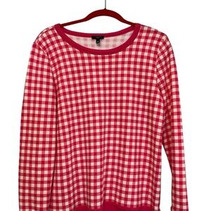 Sweatshirt TALBOTS Pink and White Gingham SZ MP NWOT